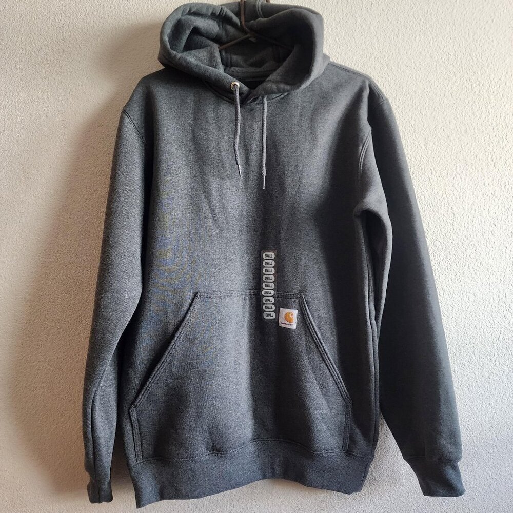 Carhartt Hoodie Mens Small Gray Loose Fit Midweight Sweatshirt Pullover K121-026